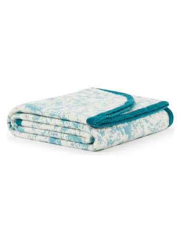 Lanerossi Wollen deken "Camouflage" blauw - (L)250 x (B)220 cm