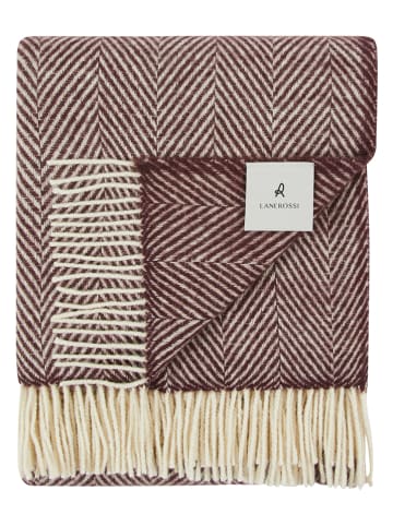 Lanerossi Wolldecke ''Iseo Spina'' in Bordeaux/ Creme - (L)170 x (B)130 cm