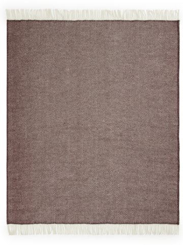 Lanerossi Wollen deken "Iseo Spina'' bordeaux/crème - (L)170 x (B)130 cm