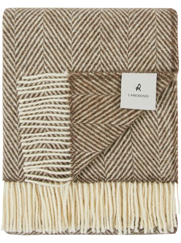 Lanerossi Wolldecke ''Iseo Spina'' in Braun/ Creme - (L)170 x (B)130 cm