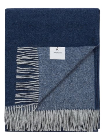 Lanerossi Wollen deken "Ulisse" donkerblauw - (L)180 x (B)130 cm