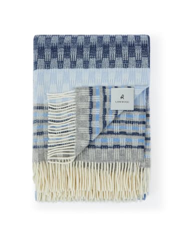 Lanerossi Wollen deken "Fiara" blauw - (L)190 x (B)130 cm