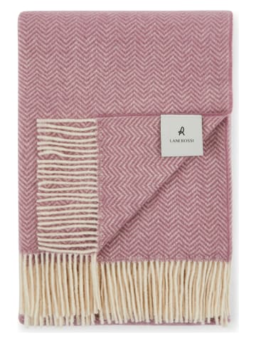 Lanerossi Wełniany koc "Emil" w kolorze fioletowym - 180 x 130 cm
