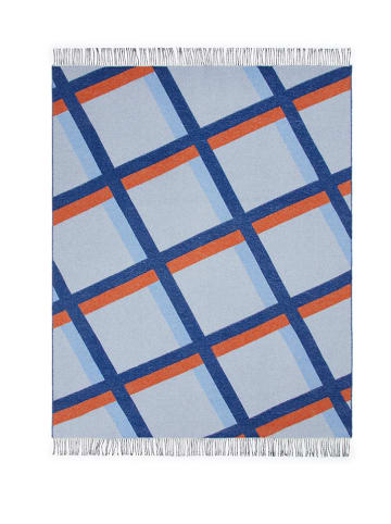 Lanerossi Wełniany koc "City" w kolorze niebieskim - 190 x 130 cm
