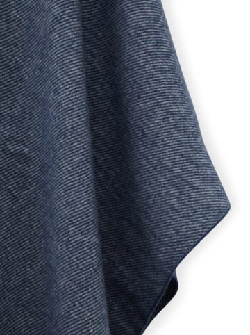 Lanerossi Wełniane ponczo "Kim" w kolorze granatowym - 130 x 180 cm