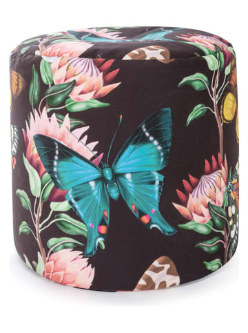 Magma Heimtex Pouf "Nachtfalter" in Bunt/ Schwarz - (H)50 cm