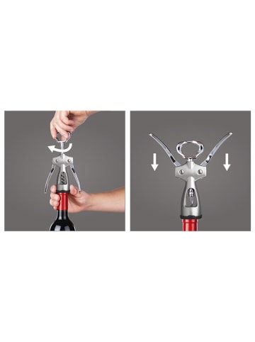 Vacu Vin Vleugelkurkentrekker zilverkleurig - (H)19 x Ø 4 cm