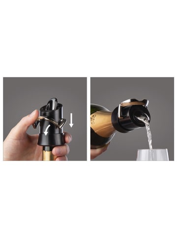 Vacu Vin Korek w kolorze srebrnym do szampana - wys. 10,5 x Ø 5 cm