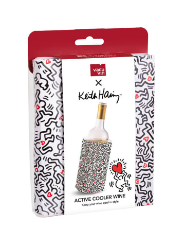 Vacu Vin Schładzacz w kolorze biało-czarno-czerwonym do wina - 14,6 x 21 x 3,1 cm