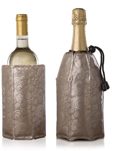 Vacu Vin 2-delige set: champagne- & wijnkoeler beige
