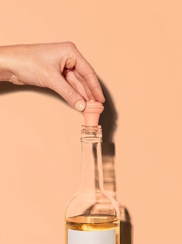 Vacu Vin 2-delige wijnpompset "Loop" abrikooskleurig