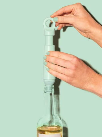 Vacu Vin 2-delige wijnpompset "Loop" mintgroen