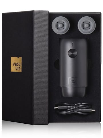 Vacu Vin 3tlg. Elektrisches Weinpumpen-Set in Schwarz