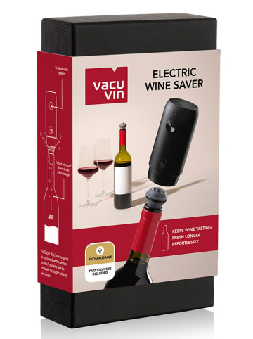 Vacu Vin 3tlg. Elektrisches Weinpumpen-Set in Schwarz