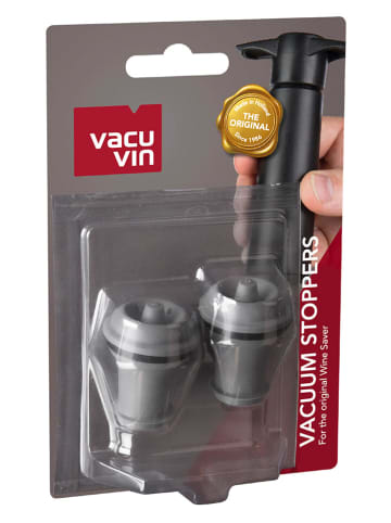 Vacu Vin 2-delige set: wijnstoppers grijs