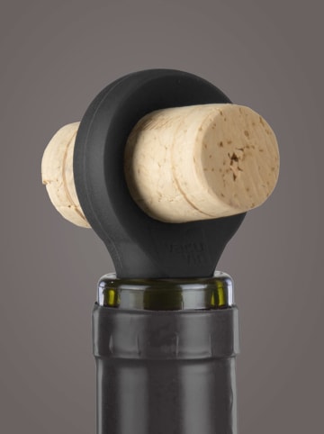 Vacu Vin Zakrętki (2 szt.) w kolorze czarnym do butelek - dł. 5,6 cm