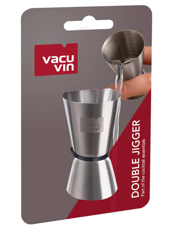 Vacu Vin 2-delige set: double jigger zilverkleurig - 30 ml