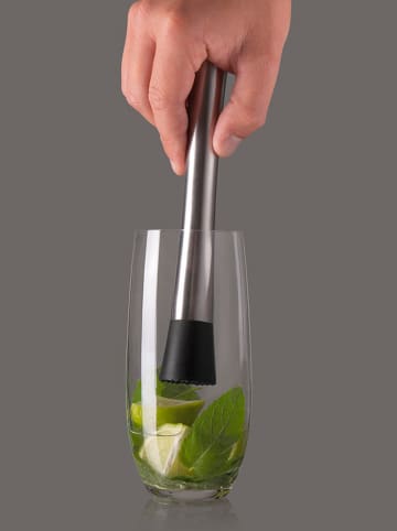 Vacu Vin Cocktailstamper zilverkleurig/zwart - (L)20,5 cm
