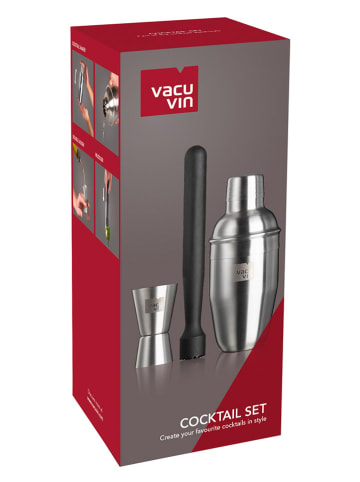 Vacu Vin 3tlg. Cocktail-Set in Silber/ Schwarz