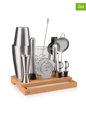Vacu Vin 16-delige cocktailset zilverkleurig/lichtbruin