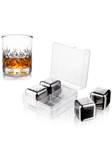 Vacu Vin 4er-Set: Kühlwürfel in Silber - (B)2,6 x (H)2,6 x (T)2,6 cm