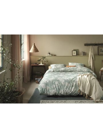 ariadne Beddengoedset "Blooming Flowers" lichtblauw/grijs