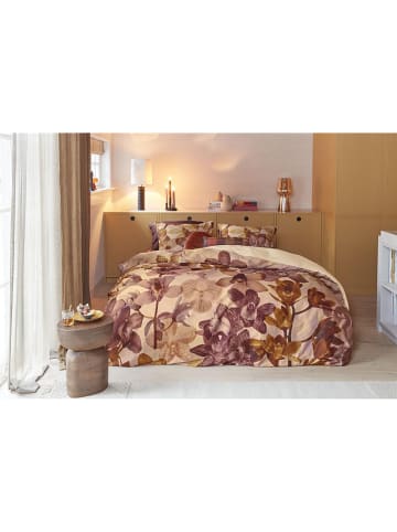 Beddinghouse Satin-Bettwäsche-Set "Orchid" in Lila/ Beige