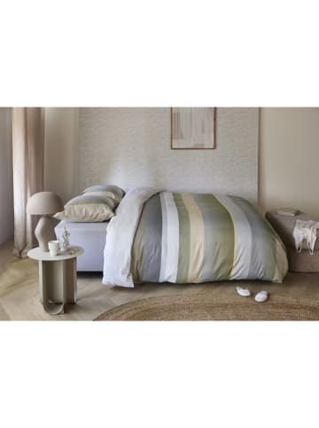 Beddinghouse Komplet pościeli satynowej "Rhys" w kolorze beżowo-szaro-zielonym