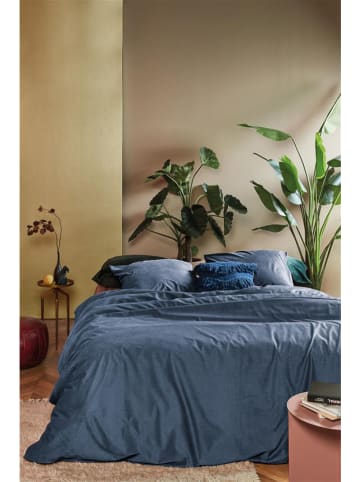 At Home Cord-Bettwäsche-Set "Cosy" in Blau