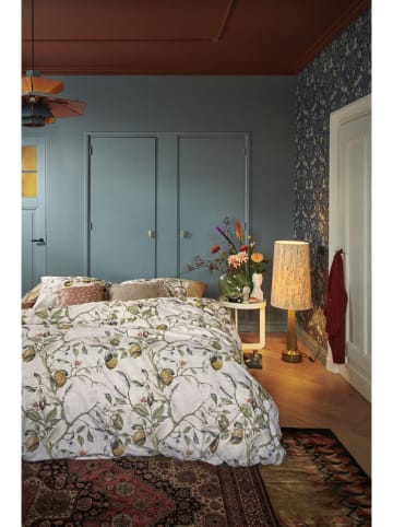 At Home Flanellen beddengoedset "Lemon Tree" crème/groen