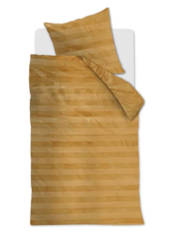 At Home Fluwelen beddengoedset "Soft Shine" geel