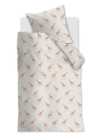 Ambiante Renforcé beddengoedset "Giraffa" wit/lichtbruin