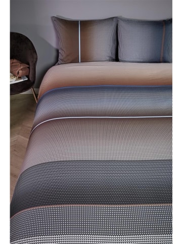 Beddinghouse Satijnen beddengoedset "Charlottesville" blauw/lichtbruin