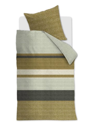 Beddinghouse Satin-Bettwäsche-Set "Darren" in Gelb/ Grün