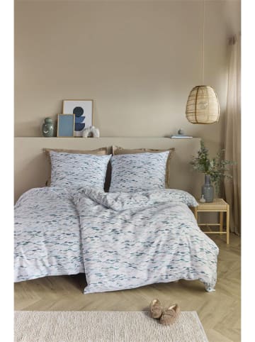Beddinghouse Satijnen beddengoedset "Emma" wit/blauw