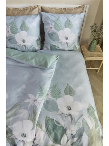 Beddinghouse Komplet pościeli satynowej "Eva" w kolorze błękitno-zielonym