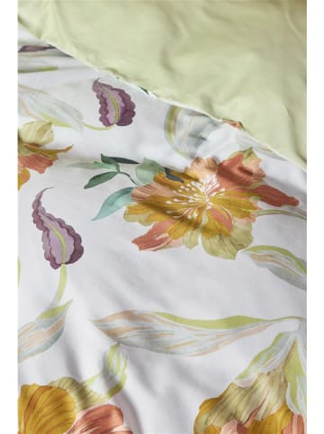 Beddinghouse Komplet pościeli satynowej "Freya" w kolorze biało-pomarańczowo-zielonym