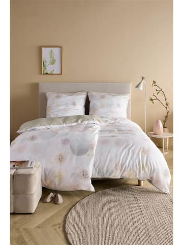 Beddinghouse Komplet pościeli satynowej "Jorg" w kolorze biało-szarym