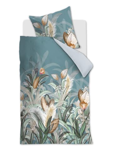 Beddinghouse Satijnen beddengoedset "Liese" lichtblauw/beige