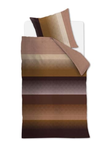 Beddinghouse Komplet pościeli satynowej "Luke" w kolorze brązowo-szaro-beżowym