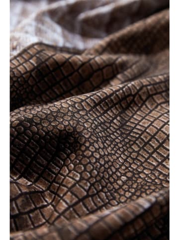 Beddinghouse Komplet pościeli satynowej "Quilted" w kolorze jasnobrązowo-brązowym