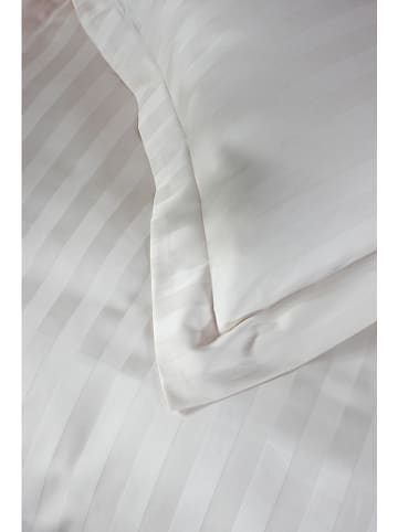 Beddinghouse Komplet pościeli satynowej "Shine" w kolorze beżowo-białym