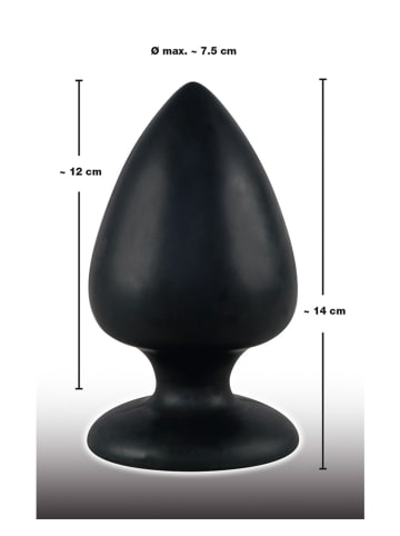 Orion Anaalplug "Extra Butt" zwart - (L)14 cm