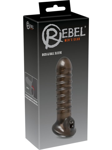 Orion Penishoes "Rebel Dick & Ball" zwart - (L)18 cm