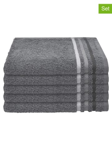 Schiesser 5er-Set: Gästehandtücher ''Skyline'' in Anthrazit