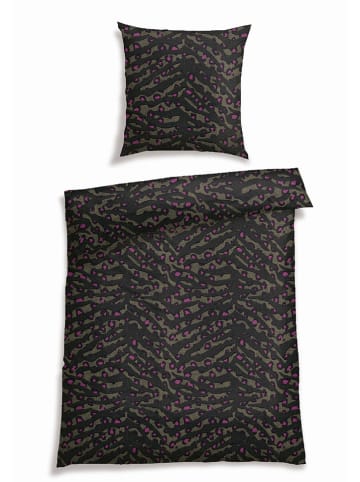 Schiesser Renforcé-Bettwäsche-Set "Roan" in Schwarz/ Rosa