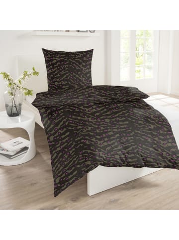 Schiesser Renforcé-Bettwäsche-Set "Roan" in Schwarz/ Rosa