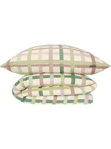 Schiesser Komplet pościeli renforcé "Luiza" w kolorze zielono-kremowym