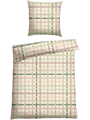 Schiesser Renforcé-Bettwäsche-Set "Luiza" in Creme/ Grün
