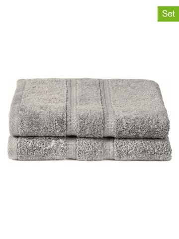 Schiesser 2er-Set: Handtücher "Las Palmas" in Hellgrau